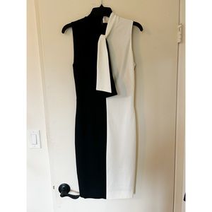 Black and white mid length dress